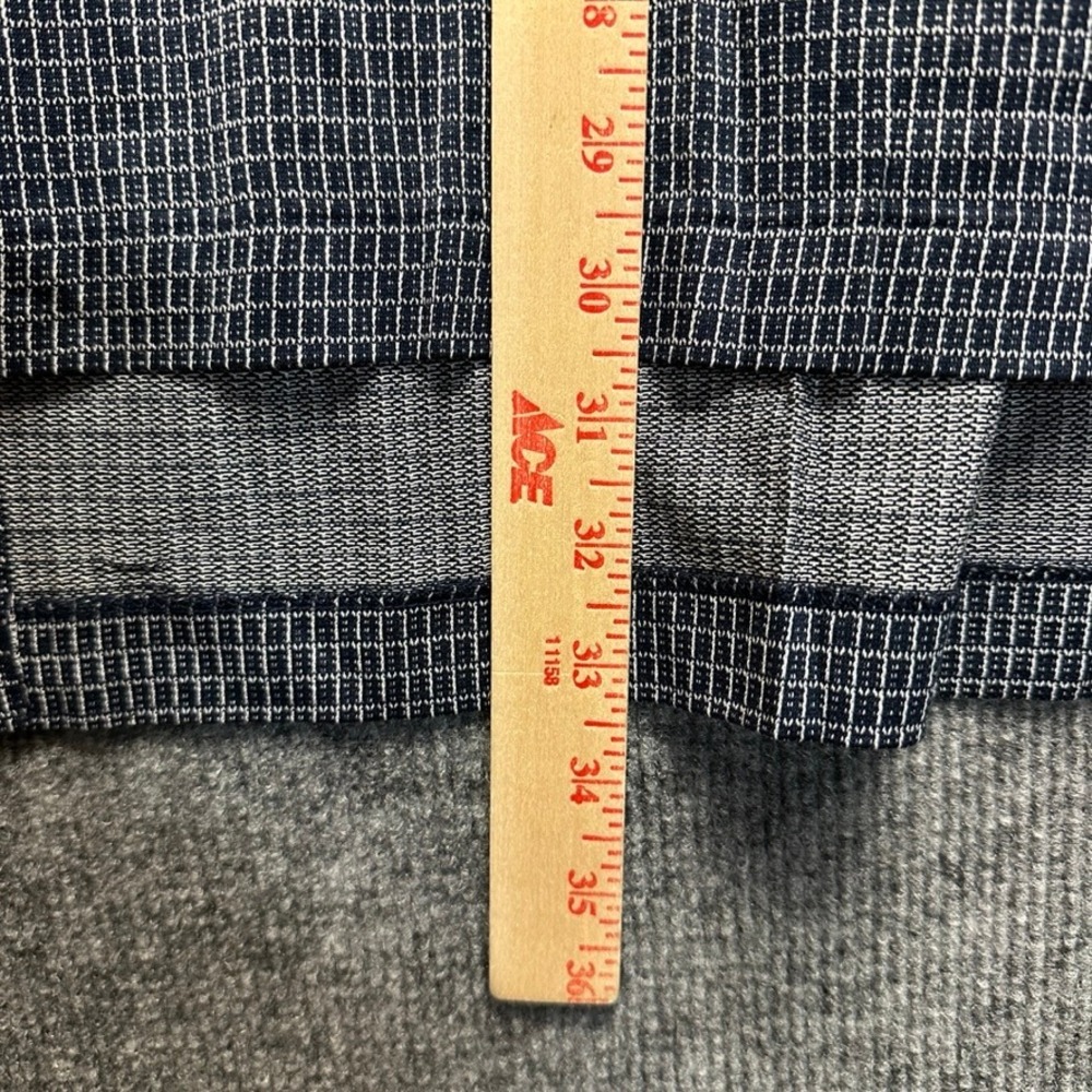 Byron Nelson Eleven Straight Mens Large Polo Shirt Navy Blue Grid Cotton Golf - Picture 9 of 13